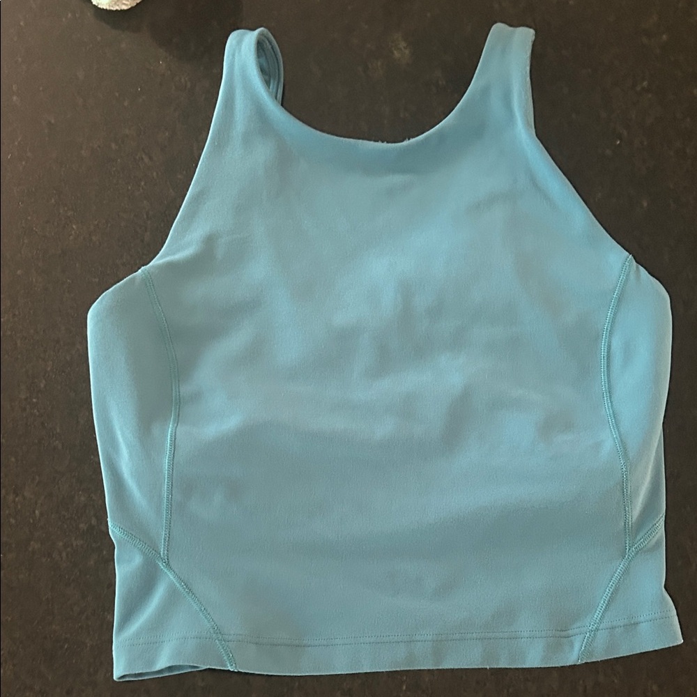 Blue Lululemon high neck tank
